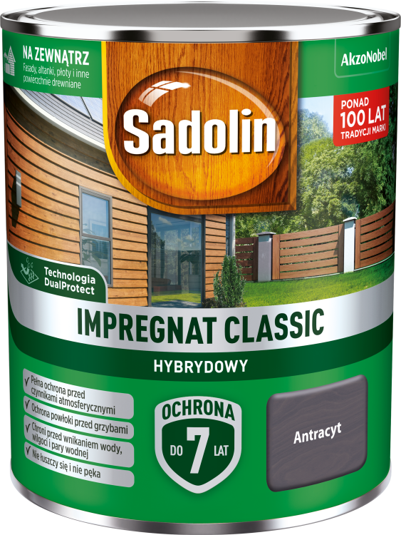 Sadolin Impregnat classic hybrydowy Antracyt 0,75l